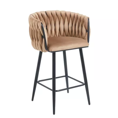 Designová barová židle ZULIMARA - cappuccino / černá