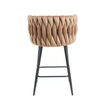 Designová barová židle ZULIMARA - cappuccino / černá