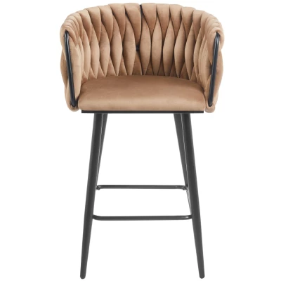 Designová barová židle ZULIMARA - cappuccino / černá