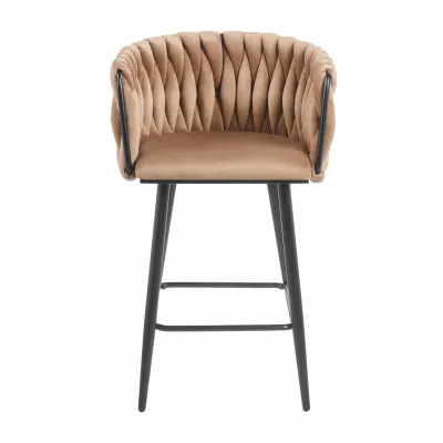 Designová barová židle ZULIMARA - cappuccino / černá