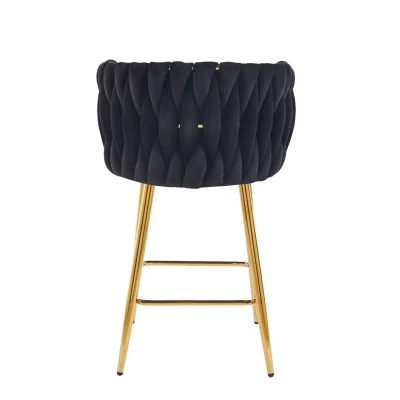 Designová barová židle ZULIMARA - černá / zlatá