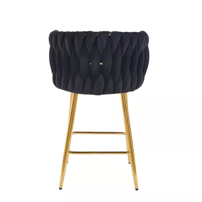 Designová barová židle ZULIMARA - černá / zlatá