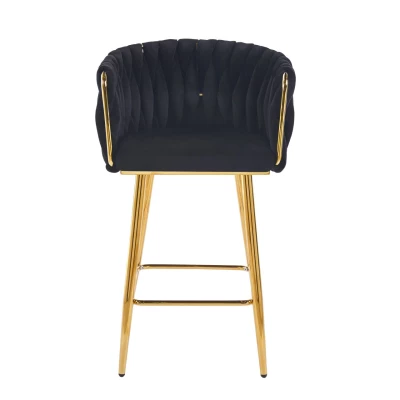 Designová barová židle ZULIMARA - černá / zlatá