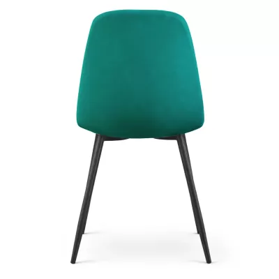 Set 2x prošívaná jídelní židle LIROLIA - láhvově zelená / černá