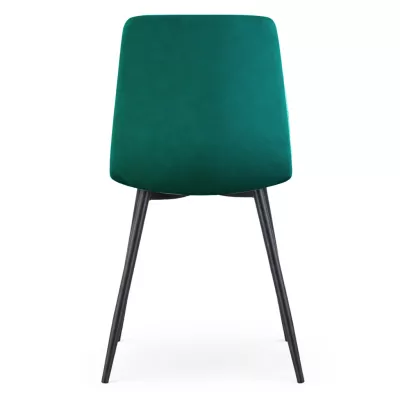 Set 6x prošívaná jídelní židle LINORIA - láhvově zelená / černá
