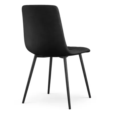 Set 4x prošívaná jídelní židle LINORIA - černá / černá