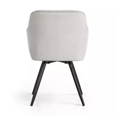 Set 6x otočná čalouněná židle TERSIA - šedá / černá