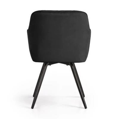 Set 6x otočná čalouněná židle TERSIA - černá / černá