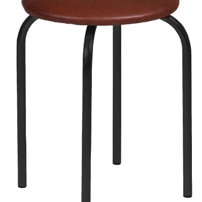 Kuchyňská stolička DOMINGA - tmavě hnědá eko kůže / černá