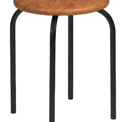 Kuchyňská stolička DOMINGA - hnědá eko kůže / černá
