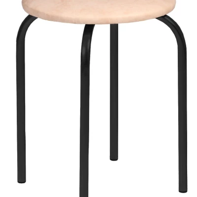 Kuchyňská stolička DOMINGA - béžová eko kůže / černá