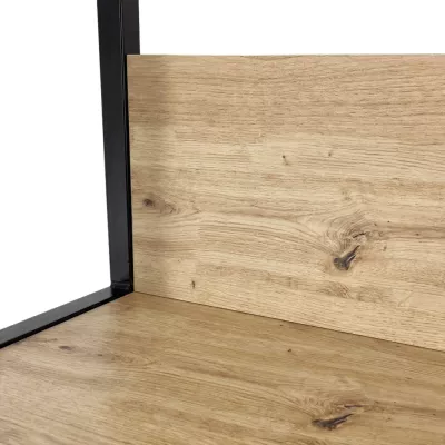Kovový policový regál 50 cm DERIVAL - černý / dub artisan