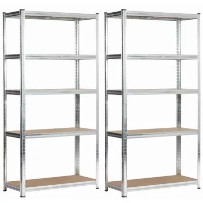 Set regálů do domácnosti 90 cm QARIAN - stříbrný