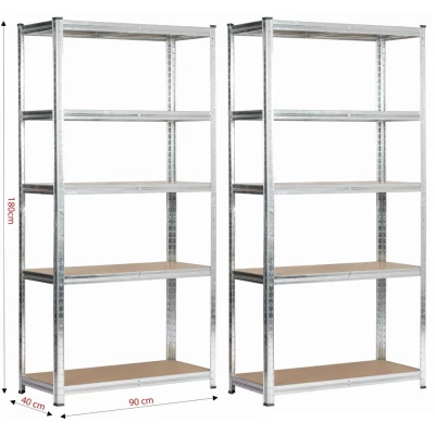Set regálů do domácnosti 90 cm QARIAN - stříbrný