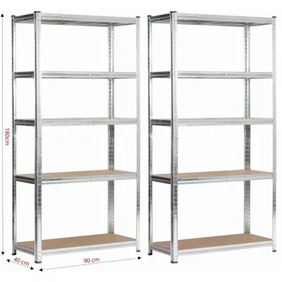 Set regálů do domácnosti 90 cm QARIAN - stříbrný