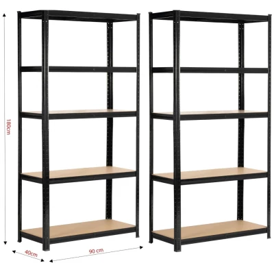 Set regálů do domácnosti 90 cm QARIAN - černý