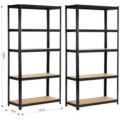 Set regálů do domácnosti 90 cm QARIAN - černý