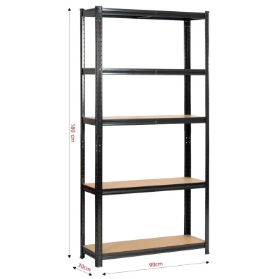 Regál do domácnosti 90 cm QARIAN - černý