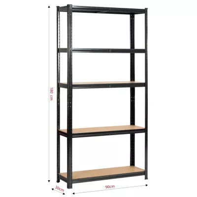 Regál do domácnosti 90 cm QARIAN - černý