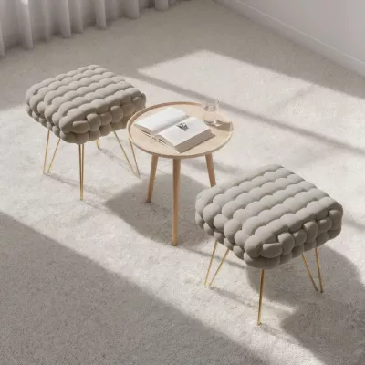 Elegantní taburet DESIRE - béžový