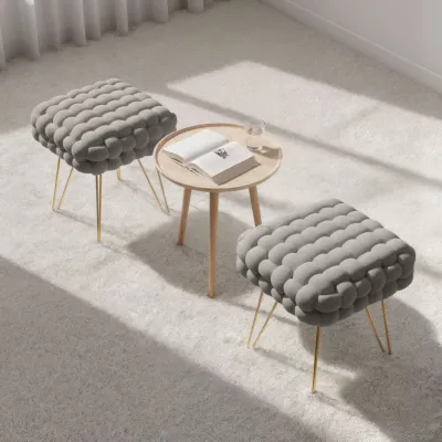 Elegantní taburet DESIRE - světle šedý