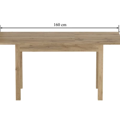 Rozkládací jídelní stůl 120(160)x70 cm FERENC - dub artisan / černý