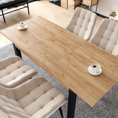 Rozkládací jídelní stůl 120(160)x67 cm KONIAS - zlatý dub craft / černý