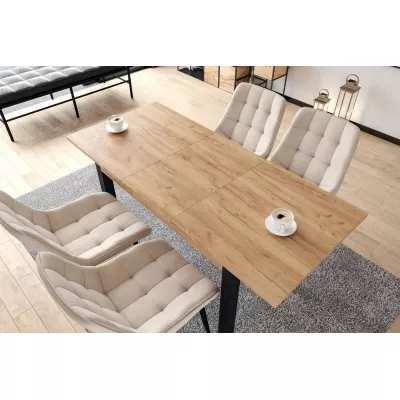 Rozkládací jídelní stůl 120(160)x67 cm KONIAS - zlatý dub craft / černý