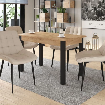 Rozkládací jídelní stůl 120(160)x67 cm KONIAS - zlatý dub craft / černý