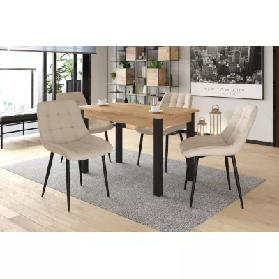 Rozkládací jídelní stůl 120(160)x67 cm KONIAS - zlatý dub craft / černý