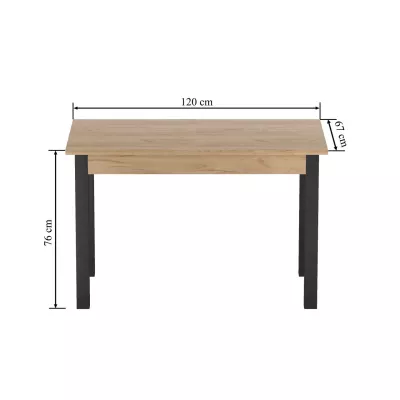 Rozkládací jídelní stůl 120(160)x67 cm KONIAS - zlatý dub craft / černý