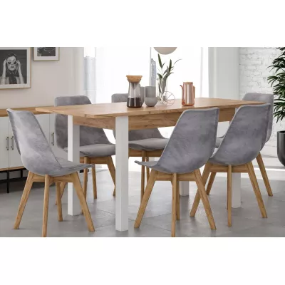 Rozkládací jídelní stůl 120(160)x67 cm KONIAS - zlatý dub craft / bílý