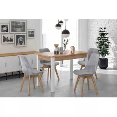 Rozkládací jídelní stůl 120(160)x67 cm KONIAS - zlatý dub craft / bílý