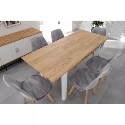 Rozkládací jídelní stůl 120(160)x67 cm KONIAS - zlatý dub craft / bílý