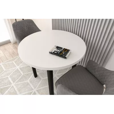 Kulatý jídelní stůl 90 cm LIRIDON - bílý / černý