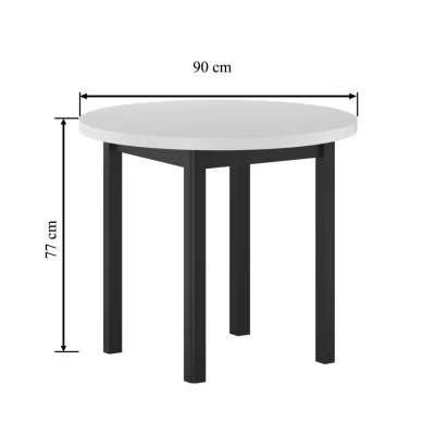 Kulatý jídelní stůl 90 cm LIRIDON - bílý / černý