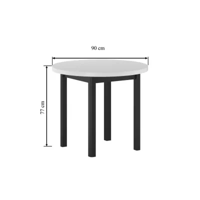 Kulatý jídelní stůl 90 cm LIRIDON - bílý / černý
