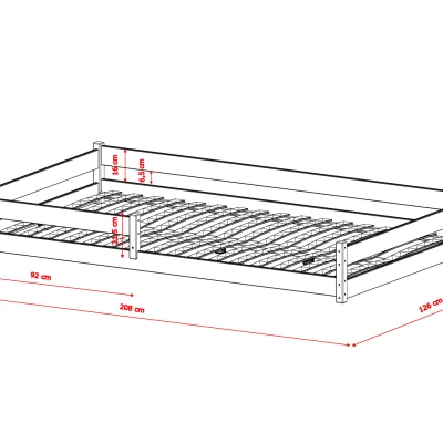 Dětská podlahová postel 120x200 ZIZI - bílá