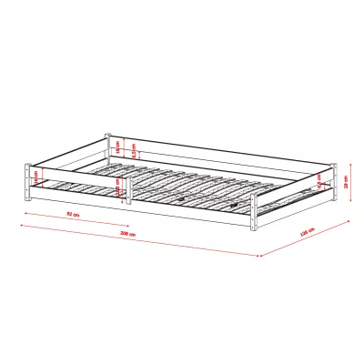 Dětská podlahová postel 120x200 ZIZI - bílá