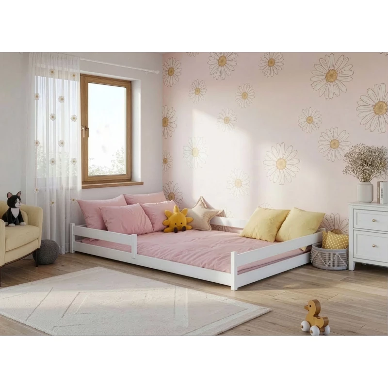 Dětská dvojlůžková podlahová postel 140x200 LILINA - bílá