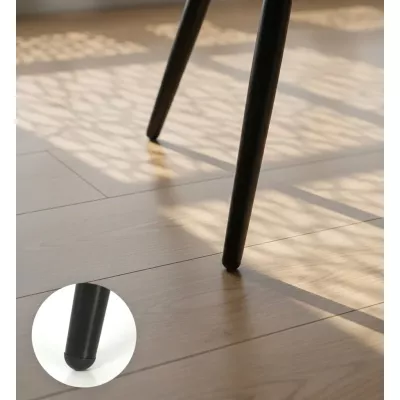 Set 6x prošívaná jídelní židle LIROLIA - černá / černá