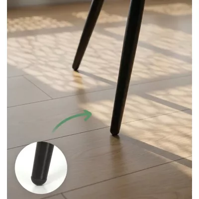 Set 2x prošívaná jídelní židle LINORIA - černá / černá