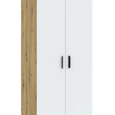 Dvoudveřová šatní skříň 74 cm RICHLAND - dub artisan / bílá