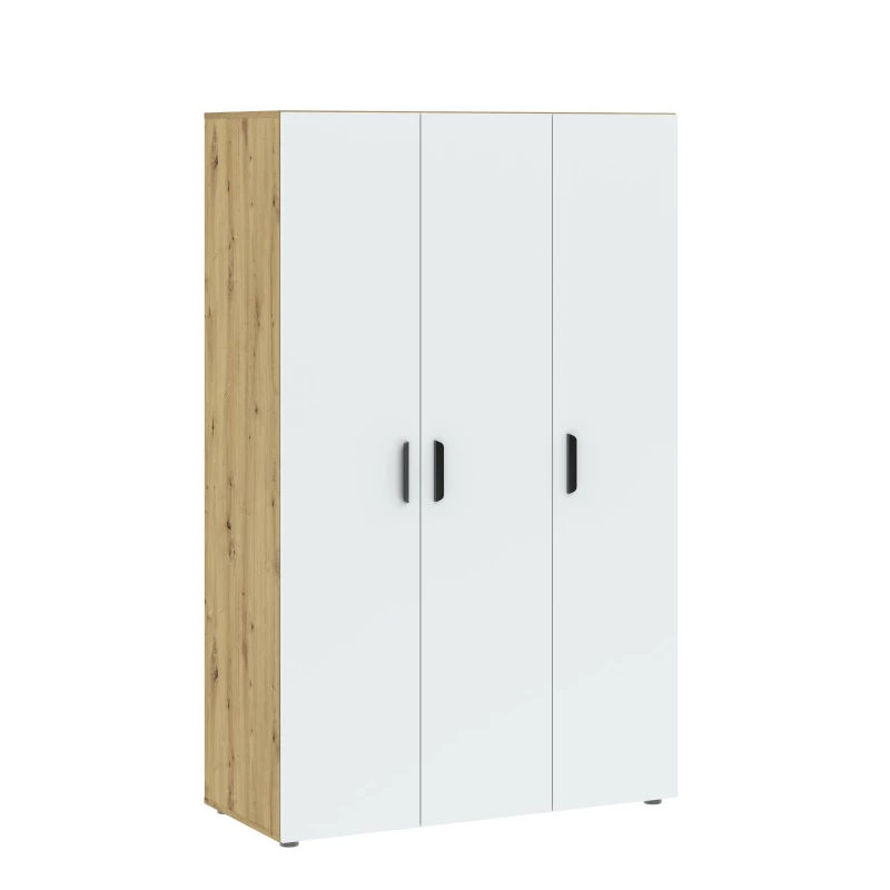 Třídveřová šatní skříň 111 cm RICHLAND - dub artisan / bílá