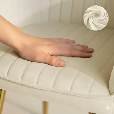 Set 6x čalouněná jídelní židle FURELIA - krémová / zlatá