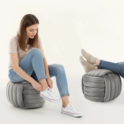 Designový taburet NUMA - světlé šedý