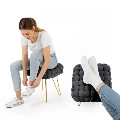 Elegantní taburet DESIRE - černý