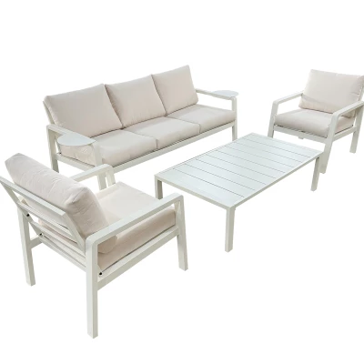 Set zahradního nábytku HADORA - krémový / béžový