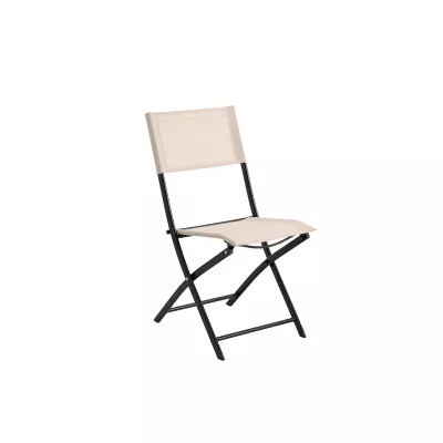 Zahradní set se slunečníkem BABRIS - černý / béžový