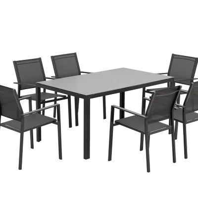 Jídelní zahradní set BABLIA - antracit / šedý